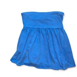 Fp movement free people washed blue strapless babydoll tube top pocket S NWOT